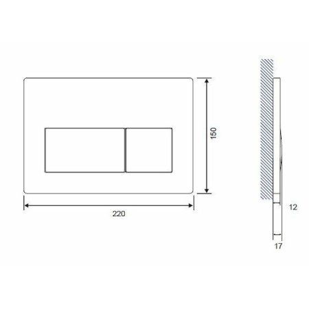 Кнопка смыва Cersanit Presto 63528 черный матовый