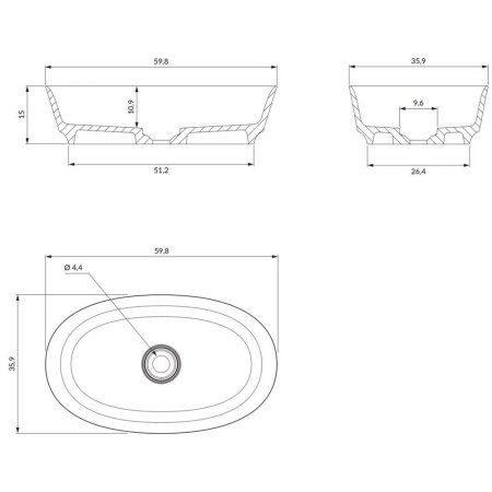 Раковина Omnires NEO M+ NEOUNBM 60x36 белый матовый