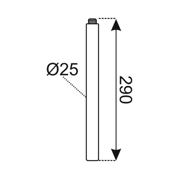Удлинитель Rose R30H для душевых стоек 30 см, без гайки, черный