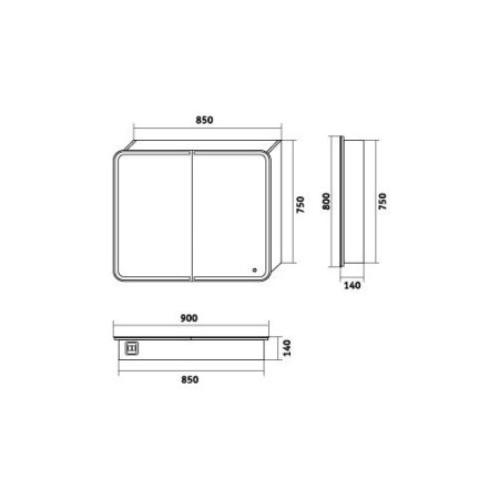 Шкаф-зеркало Grossman Адель 209004 90 белый