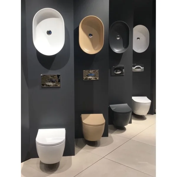 Унитаз подвесной beWash Bogen 88303673 безободковый, с функцией биде, с сиденьем микролифт, бежевый матовый