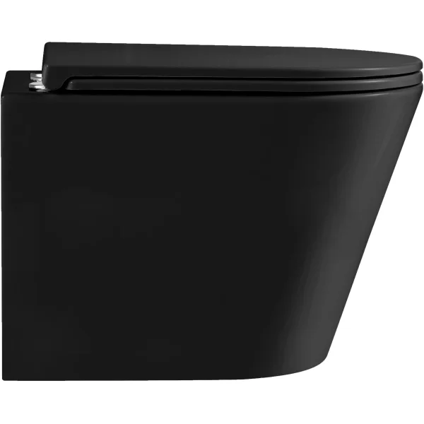 Унитаз подвесной Grossman GR-4478BMSQ безободковый, торнадо, с сиденьем микролифт, черный матовый