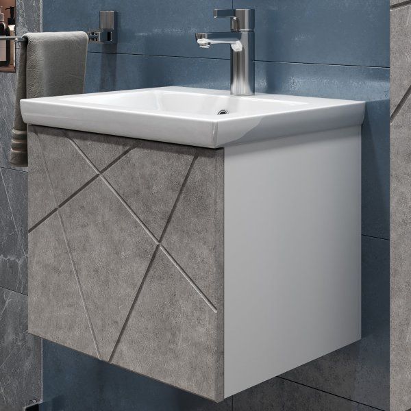 Тумба VIGO Geometry под раковину Geometry 500-0-1 (Como) навесная бетон (032 бетон)