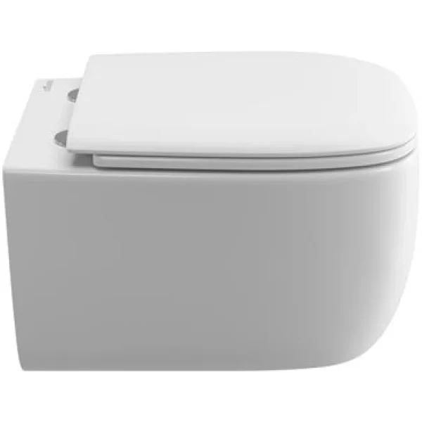 Унитаз подвесной Cezares Comfort CZR-380-TH-TOR/SC безободковый, торнадо, с сиденьем микролифт, белый