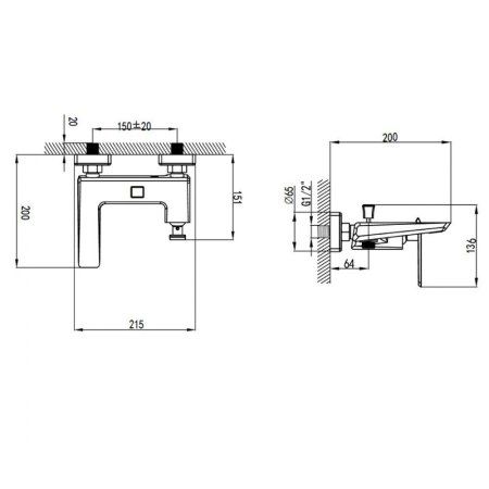 Смеситель Bien Lucca BB01012102 для ванны, хром
