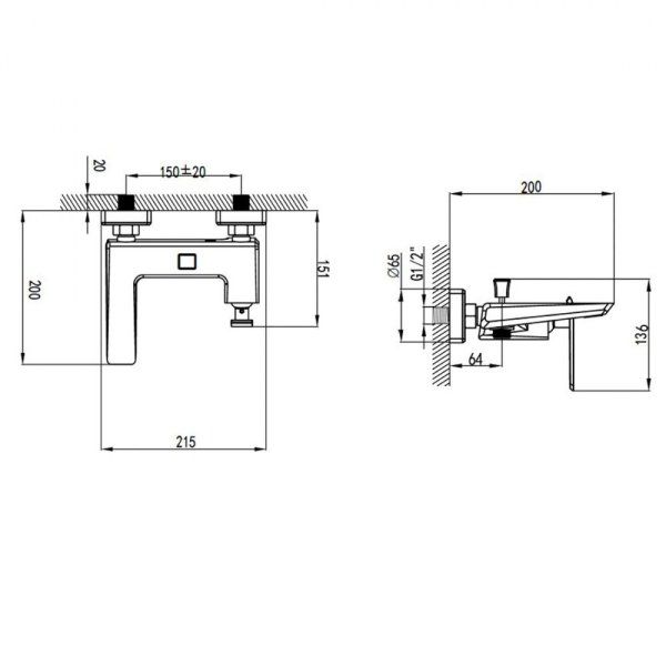 Смеситель Bien Lucca BB01012102 для ванны, хром