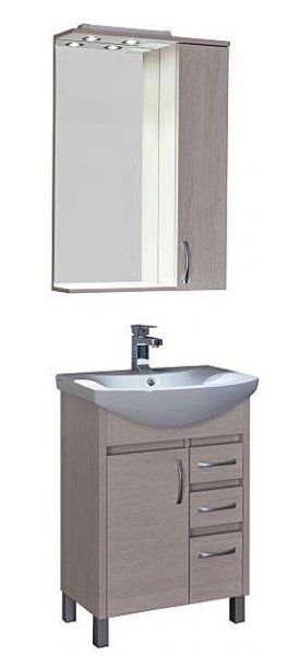 Тумба под раковину Aquanet Донна 00175839 60, 3 ящика, белый дуб