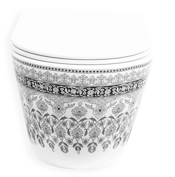 Подвесной унитаз REA ARTE DARK GREY белый REA-C5000