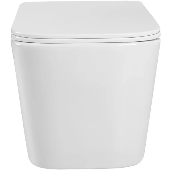 Унитаз подвесной Agger AT04100 безободковый, с сиденьем микролифт, белый глянец