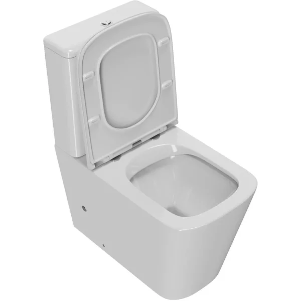 Унитаз-компакт Point Ника PN42081 безободковый, с сиденьем микролифт, белый