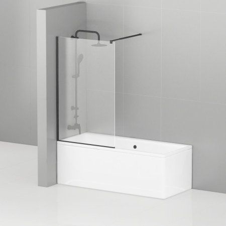 Шторка на ванну Cezares Liberta LIBERTA-V-1-90/155-C-NERO 90 прозрачное стекло, черный