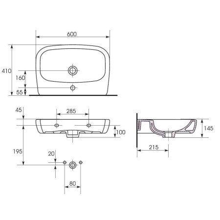Раковина Cersanit Facile UM-FA60/1 60