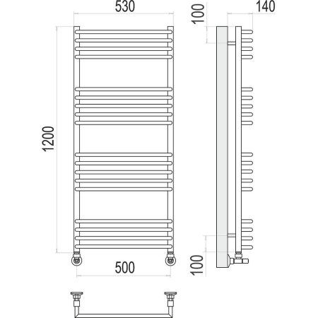 Полотенцесушитель водяной Terminus Арт П18 50х120 4670078513397, хром