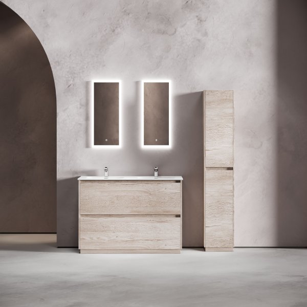 Тумба под раковину SANCOS Libra Floor напольная, 1190х450х840, c двумя ящиками оснащенными доводчиками, дуб галифакс натуральный,  LB120F-2EG