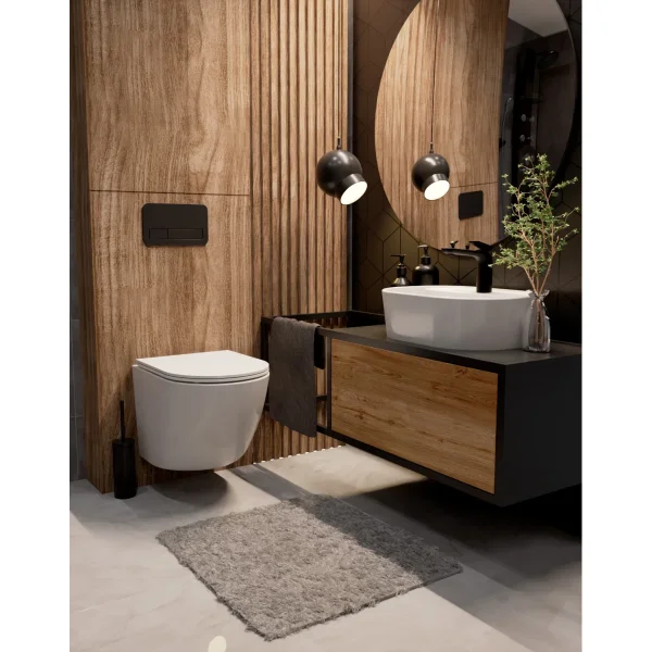 Унитаз подвесной AQUAme AQM2002L безободковый, торнадо, с сиденьем микролифт, белый глянец