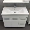 Тумба-умывальник COMFORTY "Модена М-90" белая матовая  с раковиной Quadro 90