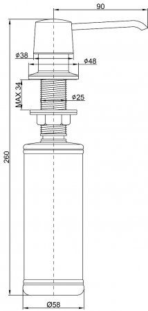 Дозатор для жидкого мыла Paulmark Sauber D001-302, песочный