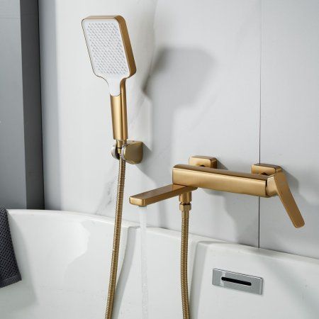 Смеситель для ванны однорычажный  Shevanik S9952G, Золотой сатин
