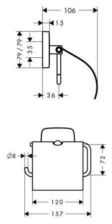 Держатель туалетной бумаги Hansgrohe PuraVida 41508000 с крышкой