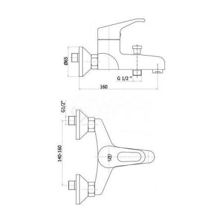 Смеситель GPD Nerida BB20 для ванны