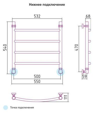 Полотенцесушитель водяной Сунержа Галант 500х500 белый