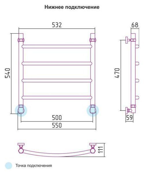 Полотенцесушитель водяной Сунержа Галант 500х500 белый