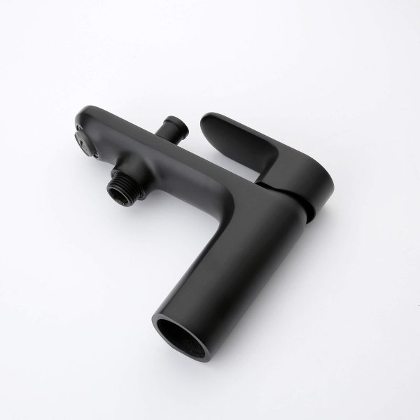 Смеситель врезной на борт ванны на 1 отв. Aquatek AQ1944MB АЛЬФА, матовый черный