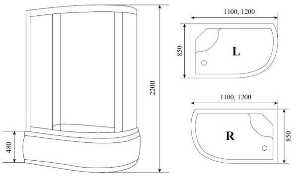 Душевая кабина Timo Standart T-1110 L