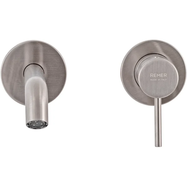 Смеситель для раковины Remer X Style X15PLXV встраиваемый, без донного клапана, нержавеющая сталь