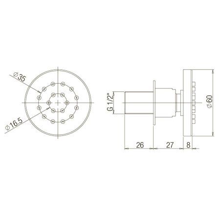 Душевая форсунка Paini 50ZDCRXL72LF1TOR хром
