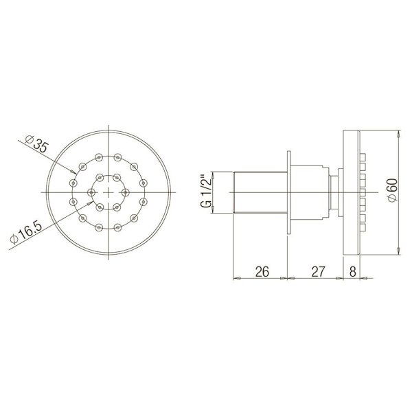 Душевая форсунка Paini 50ZDCRXL72LF1TOR хром