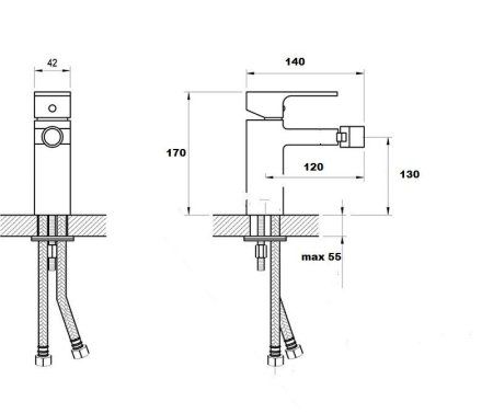 Смеситель на биде Bronze de Luxe GRANI (W980)