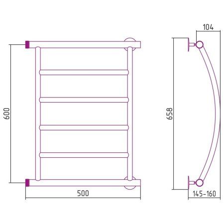 Полотенцесушитель водяной Стилье Минор 0602 60х50 хром