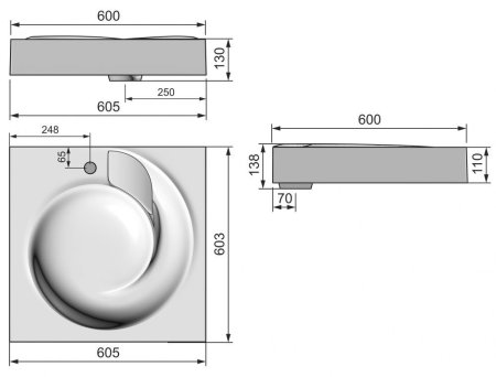 Раковина Grossman Neo 2606001 60 на стиральную машину, белая