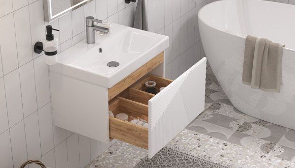 Тумба Velvex подвесная Edge 60.1Y (белая) (tp.EDG.9696.60.1Y белый глянец)