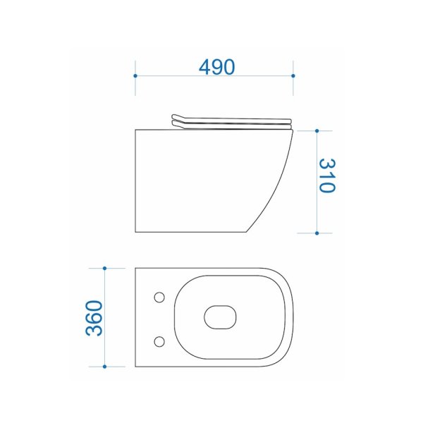 Унитаз подвесной Maretti Elena безободковый с микролифтом, EA10PBM88-844, белый