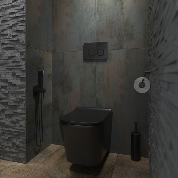 Клавиша смыва IDDIS чёрная Uniglass 001 (UNG01GBi77)