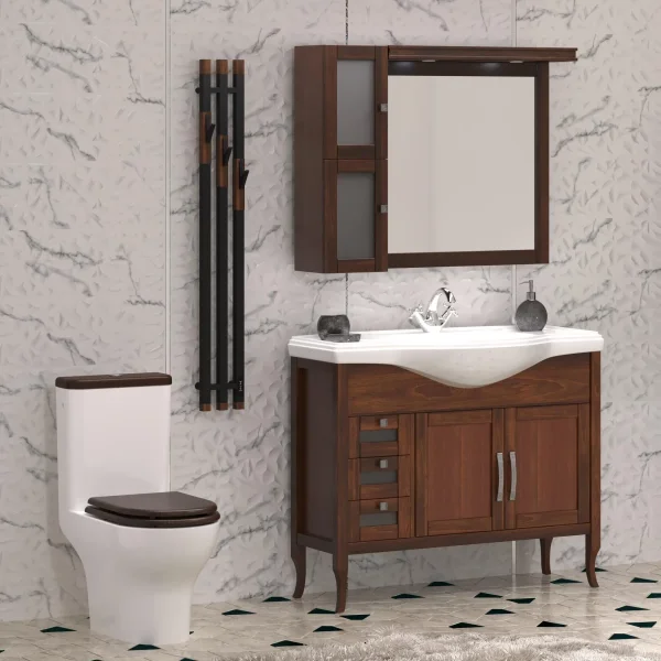 Унитаз-компакт Opadiris Палермо OS24724A безободковый, с сиденьем микролифт, белый/орех антикварный