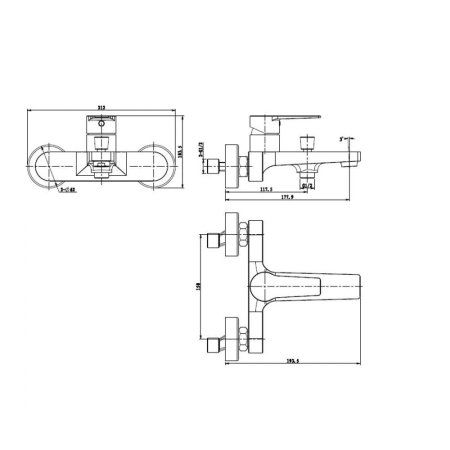 Смеситель Bien Lado BB01011805 для ванны, ORB