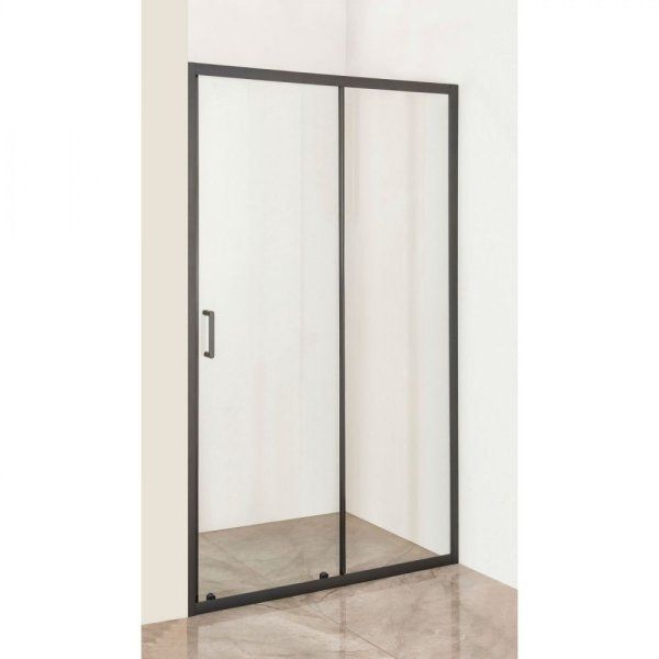 Душевая дверь Orange E02-120TB 120, прозрачное стекло, черный