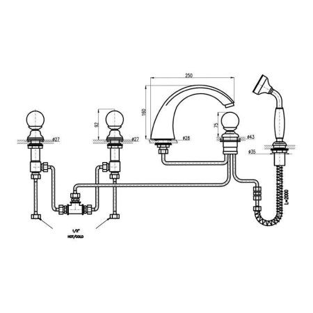 Смеситель Rav Slezak Brilliance BRILLIANCE169.5P для ванны хром