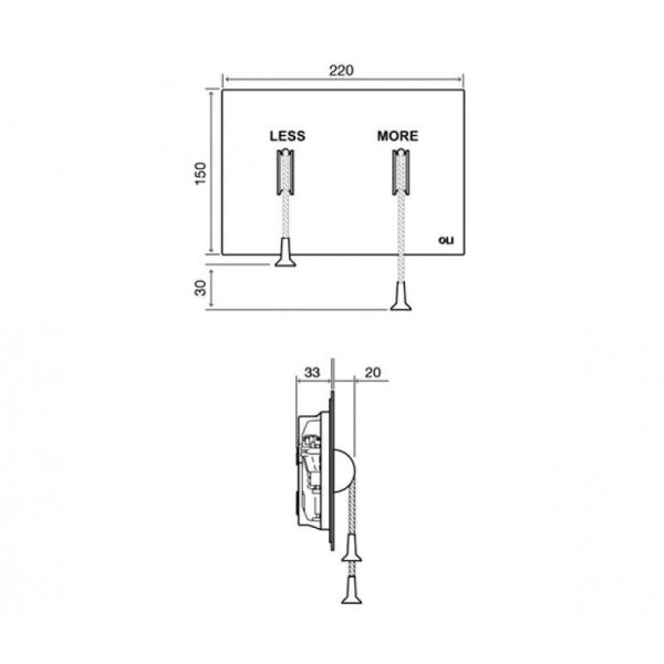 Кнопка смыва Oli Less is More 883526 с веревочками, белый