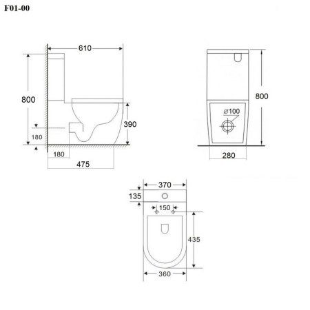 Унитаз напольный безободковый с сиденьем микролифт BOND F01-00