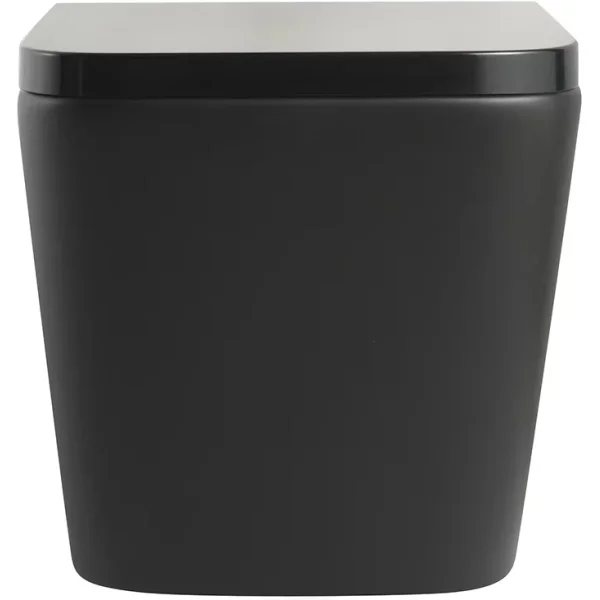 Унитаз подвесной Veconi Pulo VPU-51TB безободковый, торнадо, с сиденьем микролифт, черный матовый