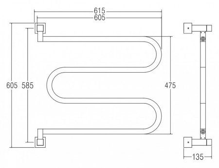 Полотенцесушитель водяной Margaroli Aria 400SQ