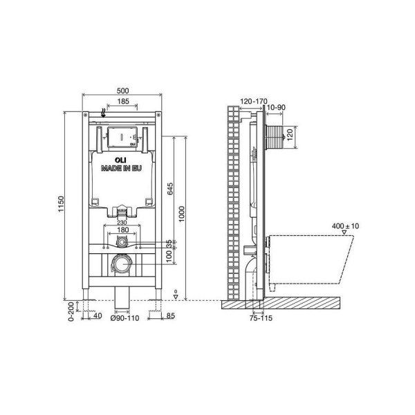 Система инсталляции для унитазов Oli 80 300573p