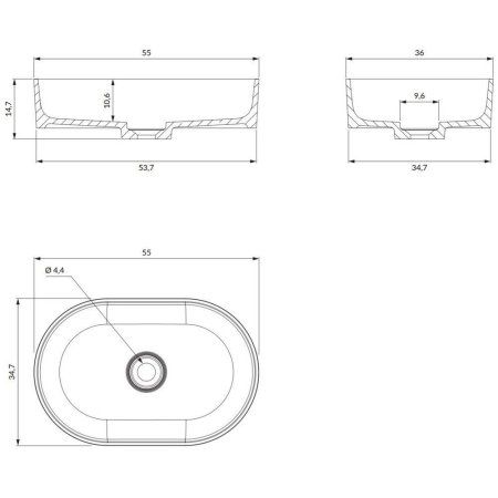 Раковина Omnires OVO M+ OVOUNOL 55x36 оливковый