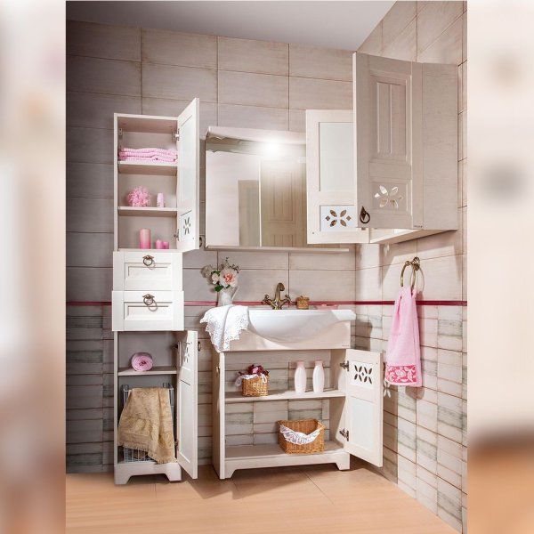 Комплект мебели для ванной Бриклаер КАНТРИ 80K, бежевый