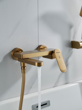 Смеситель для ванны Shevanik S4552G, Золотой сатин