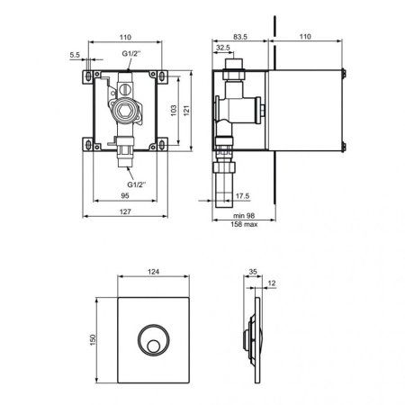 Кнопка смыва Ideal Standard ProSys Septa Pro R0139JG хром матовый